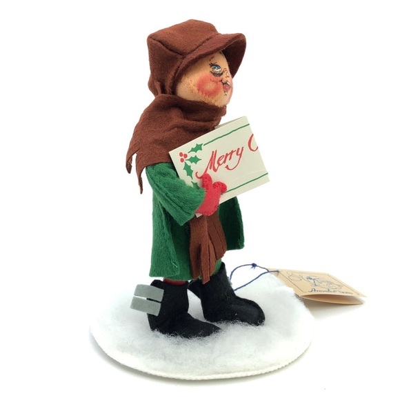 Anna Lee Christmas Black Eyed Caroler Boy Holiday Doll - Picture 2 of 7